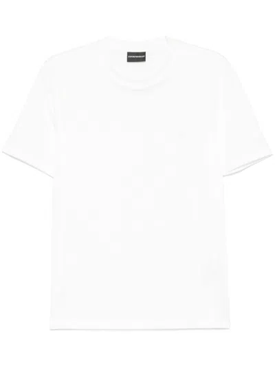 Emporio Armani White Logo Embroidery T-shirt