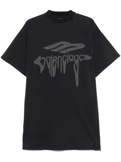 Balenciaga 3d Liquified Effect Cotton T-shirt