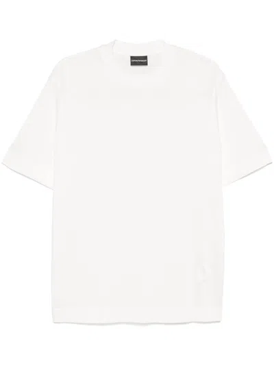 Emporio Armani White Logo Embroidery T-shirt