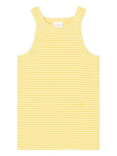 Closed Yellow Striped Organic Cotton Tank Top