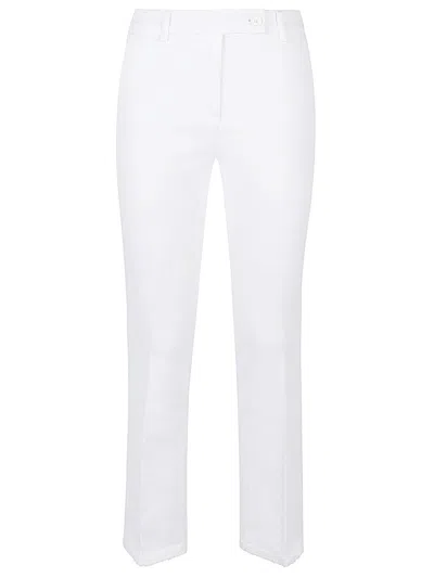 Via Masini 80 Cotton Straigh-leg Trousers In White