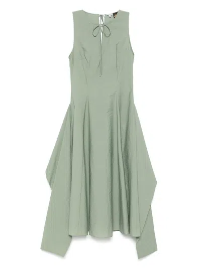 Loewe Cotton Blend Midi Dress In Green