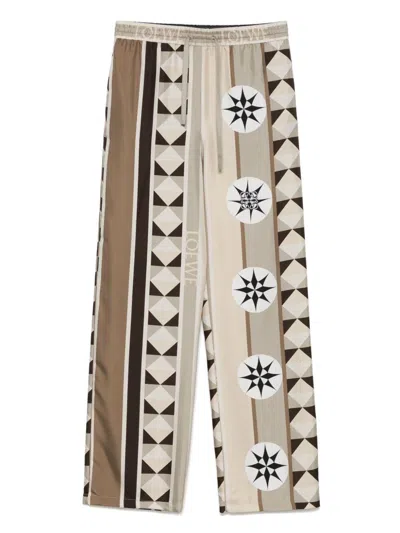 Loewe Scarf Print Silk Pajama Trousers