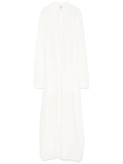 Totême Long Sleeve Maxi Dress With Buttoned Cuffs