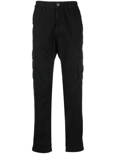 Stone Island Compass-motif Cotton Tapered Trousers