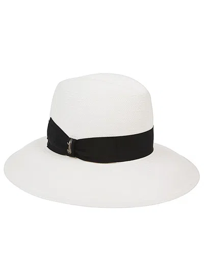 Borsalino Wide Brim Straw Hat With Black Band