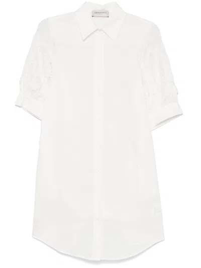Ermanno Lace Detail Cotton Shirt Dress