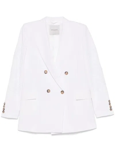 Ermanno Linen And Cotton Embroidered Blazer Jacket