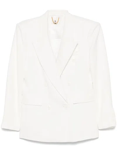 Elisabetta Franchi Linen Blend Double-breasted Jacket