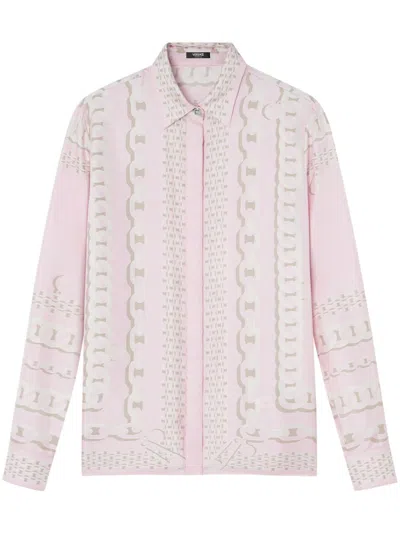 Versace Treasure Foulard Silk Twill Formal Shirt