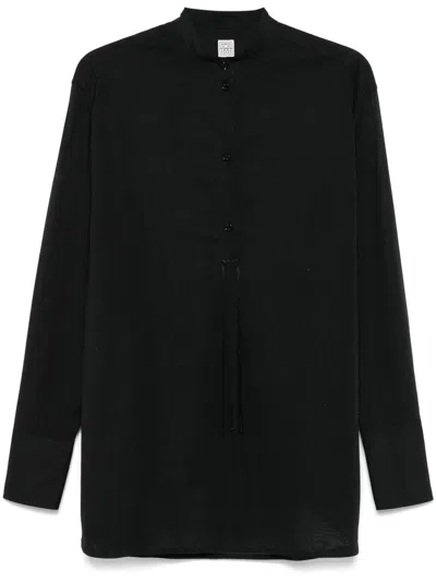 Totême Collar Shirt With Pleat And Strap Detail