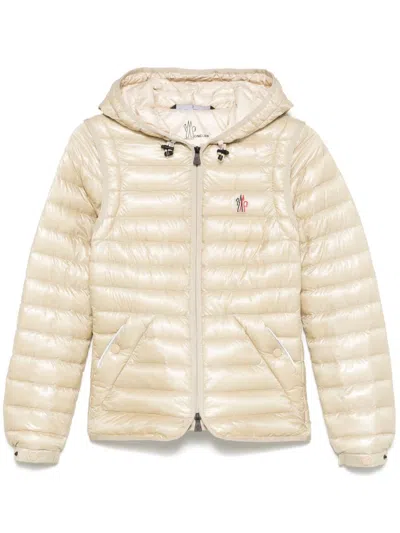 Moncler Grenoble Beige Parka With Fitted Silhouette And Hood In Neutral