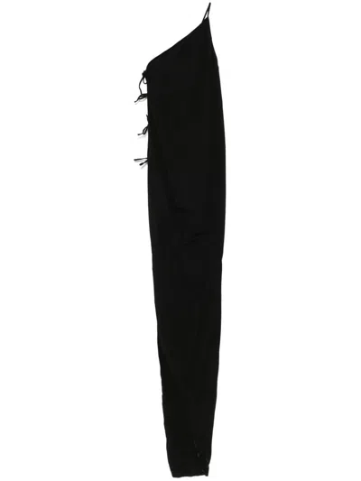 Rick Owens Drkshdw One Shoulder Maxi Dress With Side Slit