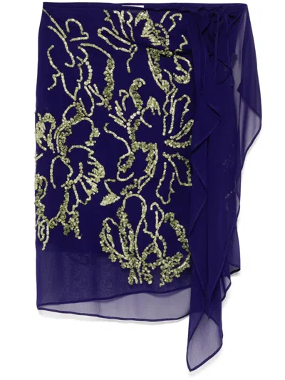 Dries Van Noten Sima Viscose Skirt With Sequins
