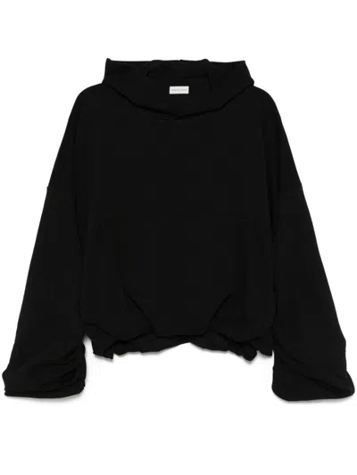 Dries Van Noten Oversized Draped Black Sweatshirt