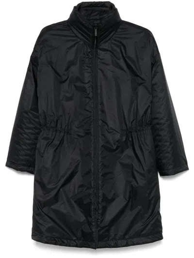 Emporio Armani Nylon Coat With Adjustable Waist And Concealed Hood