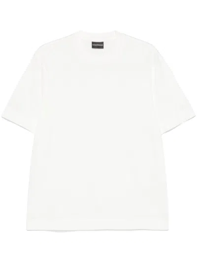 Emporio Armani White Logo Embroidery T-shirt