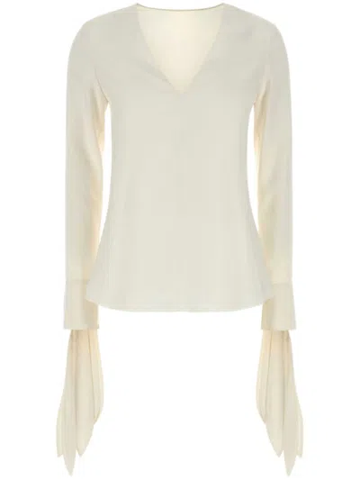 Givenchy Blouse With Bows In Poplin And 4g Embroidery