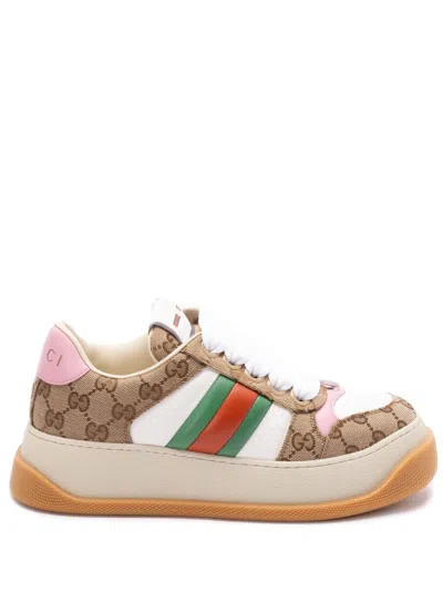 Gucci Multicolor Gg Fabric Double Screener Sneakers