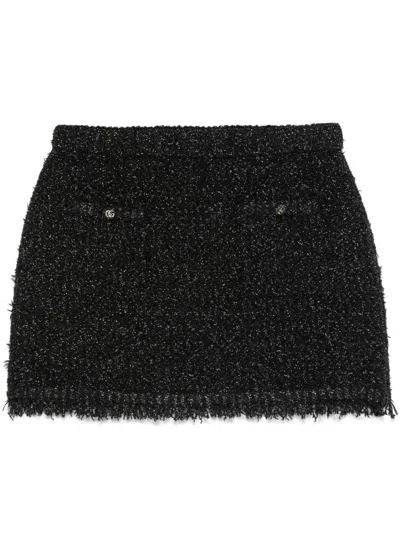 Gucci Black Lam And Viscose Mini Skirt