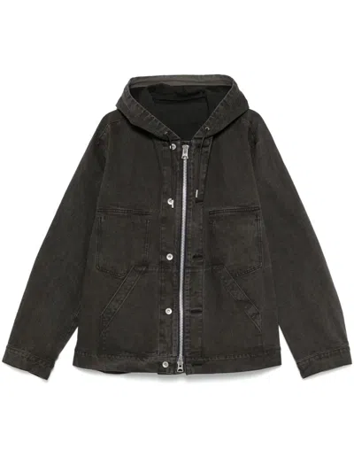 Sacai Cotton Hooded Jacket In Green