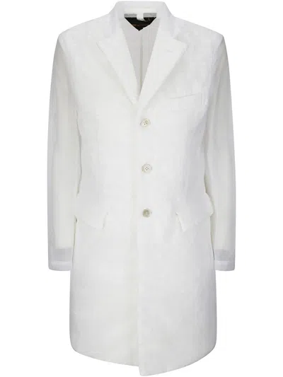 Comme Des Garçons White Single-breasted Coat