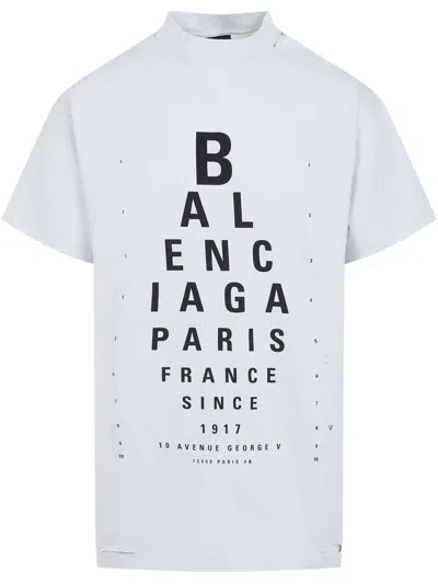 Balenciaga Off-white Optical Oversized T-shirt In White