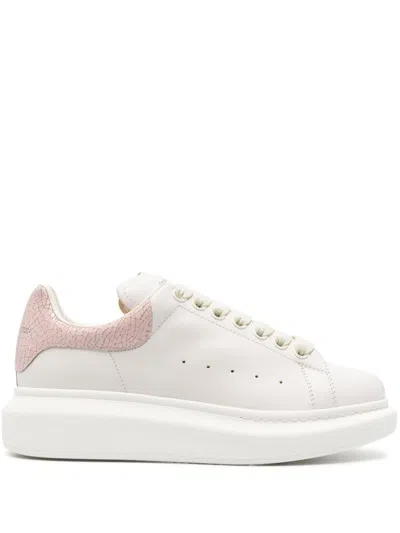 Alexander Mcqueen Oversized Leather Sneakers With Chunky Sole And Logo Detail