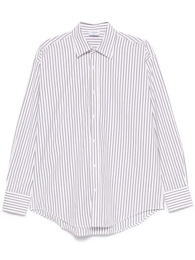 Filippa K Cotton Shirt With Striped Pattern And Collar In Gray