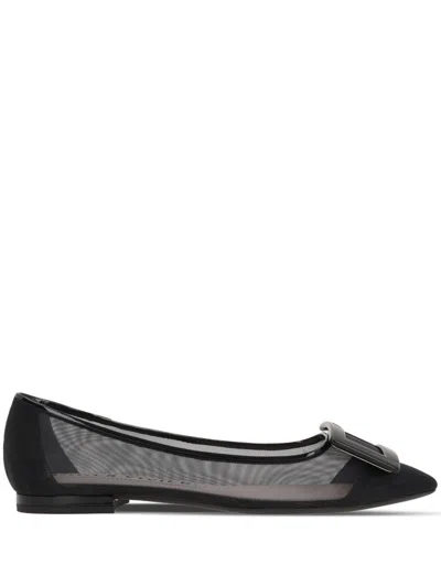 Roger Vivier Gommettine Buckled Mesh Ballet Flats