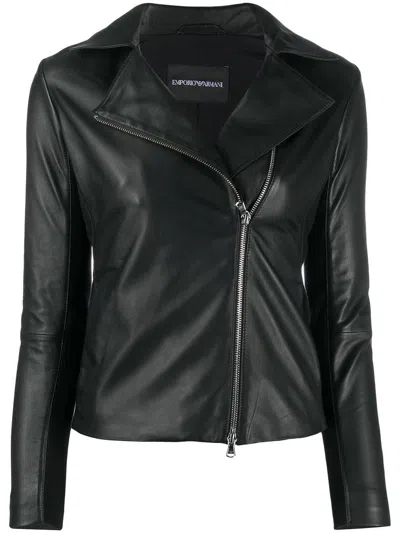 Emporio Armani Long-sleeved Zipped Biker Jacket