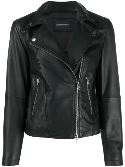 Emporio Armani Long-sleeved Zipped Biker Jacket