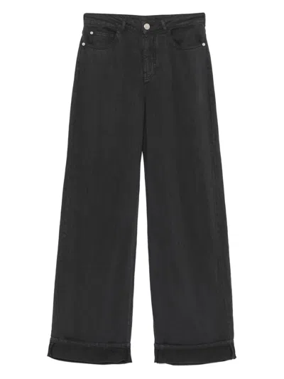 Emporio Armani Linen Blend Wide-leg Jeans