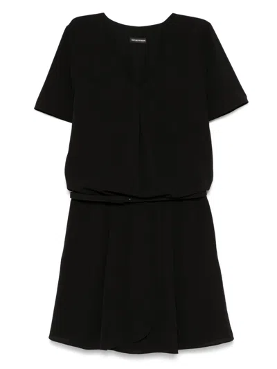 Emporio Armani Cotton Crepe Short Dress