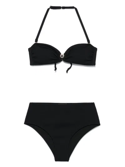 Emporio Armani Black High Waist Brief Bikini Set