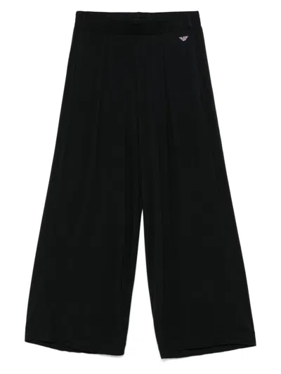 Emporio Armani Pleat Detailing Wide Leg Pajamas With Pockets