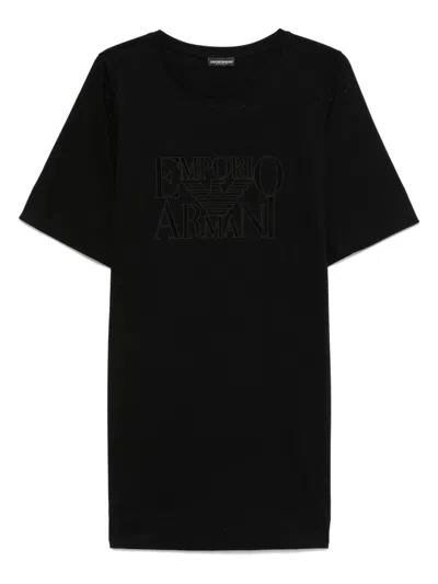 Emporio Armani Black Logo Beach Robe