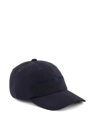 Emporio Armani Blue Embroidered Logo Baseball Cap