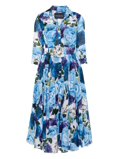 Samantha Sung Aster Printed Cotton Shirtdress