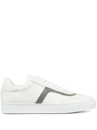 Brunello Cucinelli Women Leather Sneaker With Precious Detail