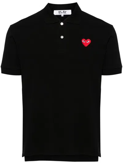 Comme Des Garçons Play Polo Shirt With Ribbed Collar And Straight Hem
