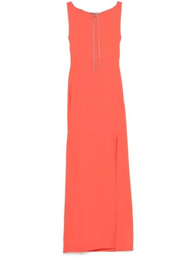 Max Mara Pianoforte Sleeveless Open-back Dress In Red
