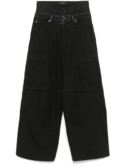 Balenciaga Men Cotton Layered Cargo Trousers