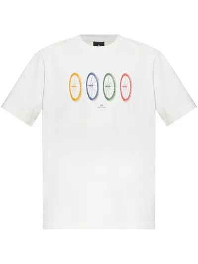 Ps By Paul Smith Bike Tyres Cotton T Shirt