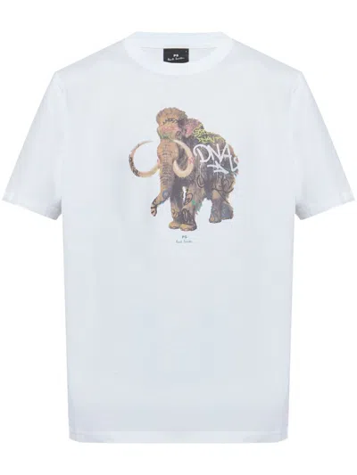 Shop Ps By Paul Smith Ps Paul Smith Graffiti Mammoth Cotton T-shirt