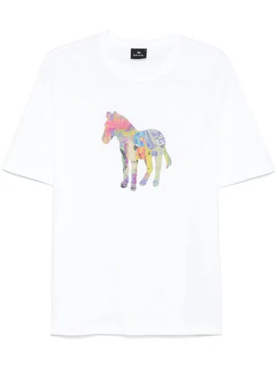 Shop Ps By Paul Smith Ps Paul Smith Zebra Craft Cotton T-shirt