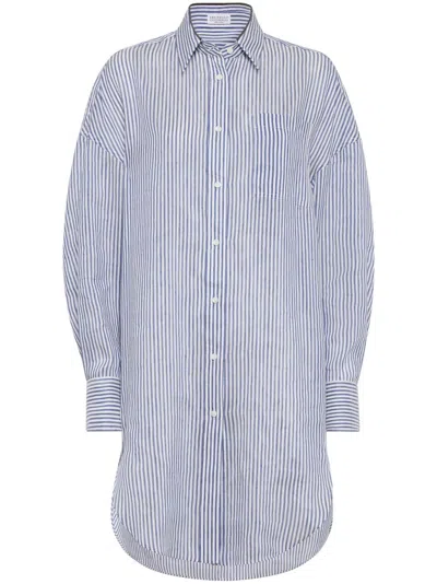 Brunello Cucinelli Striped Linen Shirt