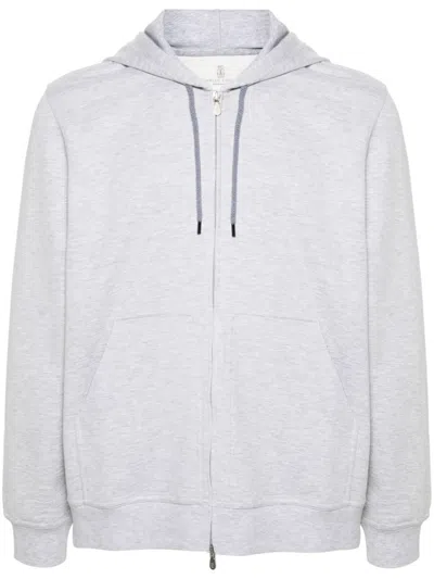 Brunello Cucinelli Double French Terry Zip-up Hooded Sweatshirt