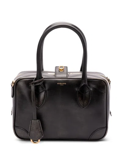 Golden Goose Life Black Sheepskin Bag And Gold Details