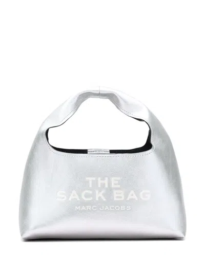 Marc Jacobs The Mini Leather Sack Bag In Silver